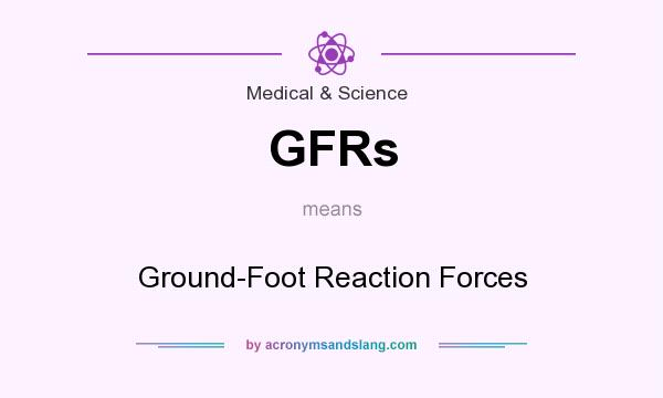 What does GFRs mean? It stands for Ground-Foot Reaction Forces