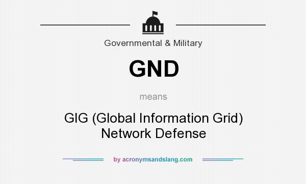 What does GND mean? It stands for GIG (Global Information Grid) Network Defense
