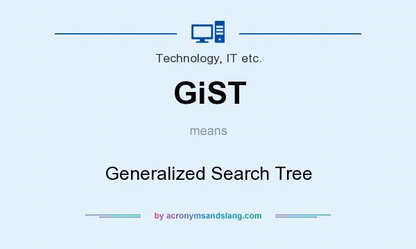 What does GiST mean? It stands for Generalized Search Tree