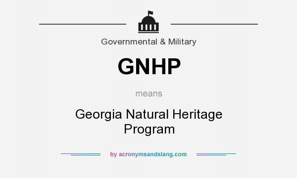 What does GNHP mean? It stands for Georgia Natural Heritage Program