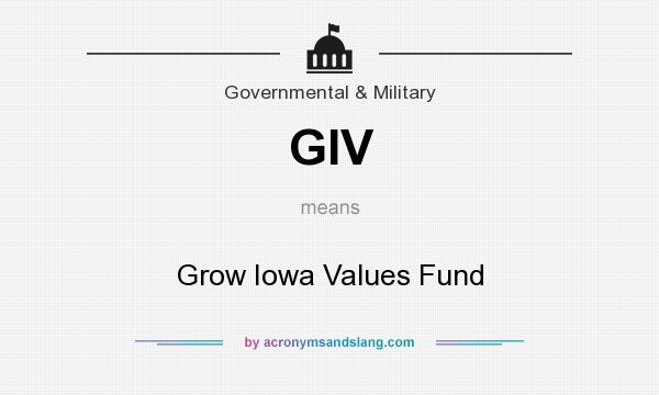 What does GIV mean? It stands for Grow Iowa Values Fund