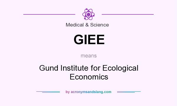 What does GIEE mean? It stands for Gund Institute for Ecological Economics