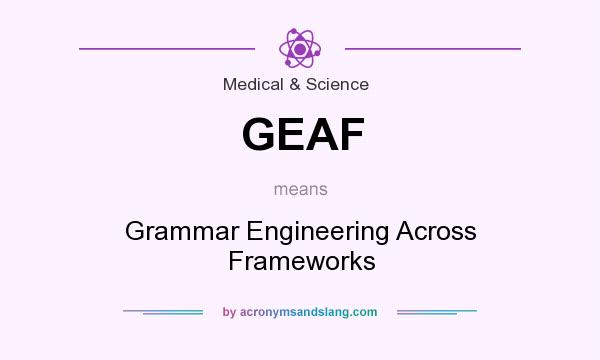 What does GEAF mean? It stands for Grammar Engineering Across Frameworks
