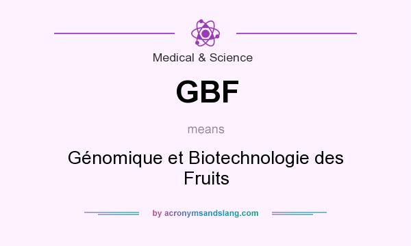 What does GBF mean? It stands for Génomique et Biotechnologie des Fruits