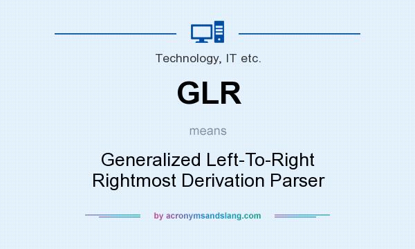 What does GLR mean? It stands for Generalized Left-To-Right Rightmost Derivation Parser