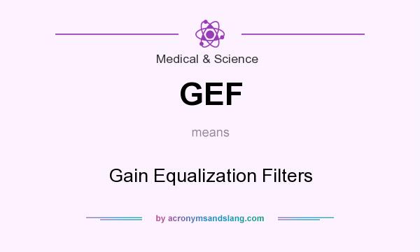 What does GEF mean? It stands for Gain Equalization Filters