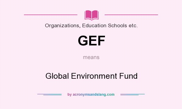 What does GEF mean? It stands for Global Environment Fund