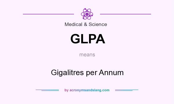 What does GLPA mean? It stands for Gigalitres per Annum