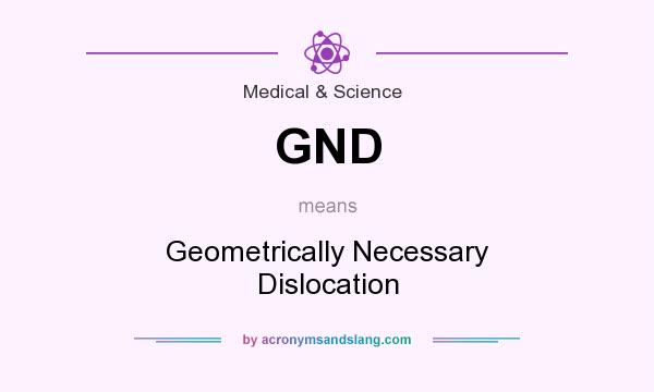 What does GND mean? It stands for Geometrically Necessary Dislocation