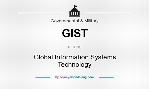 What does GIST mean? It stands for Global Information Systems Technology