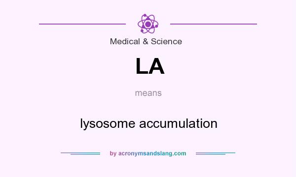 What does LA mean? It stands for lysosome accumulation