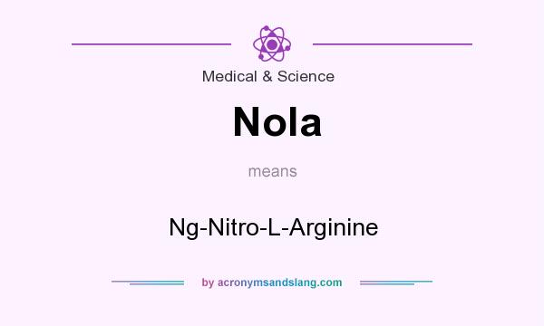 What does Nola mean? It stands for Ng-Nitro-L-Arginine