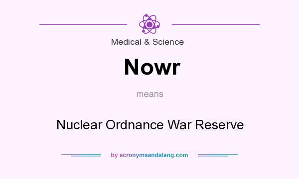 What does Nowr mean? It stands for Nuclear Ordnance War Reserve