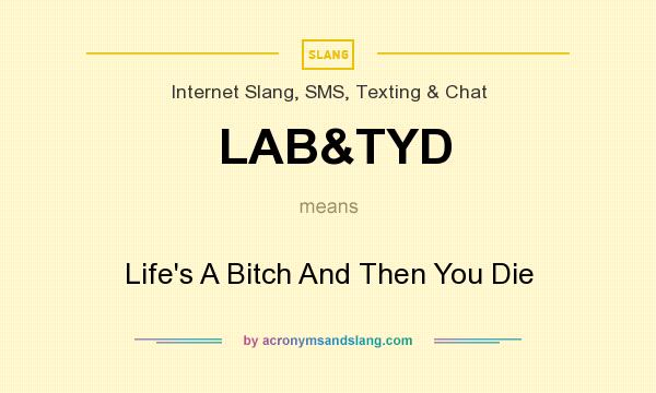 What does LAB&TYD mean? It stands for Life`s A Bitch And Then You Die