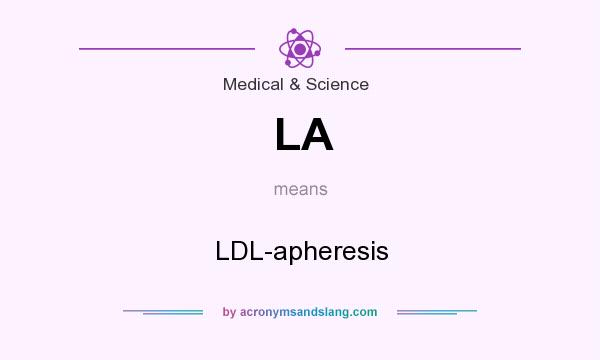 What does LA mean? It stands for LDL-apheresis