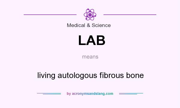 What does LAB mean? It stands for living autologous fibrous bone