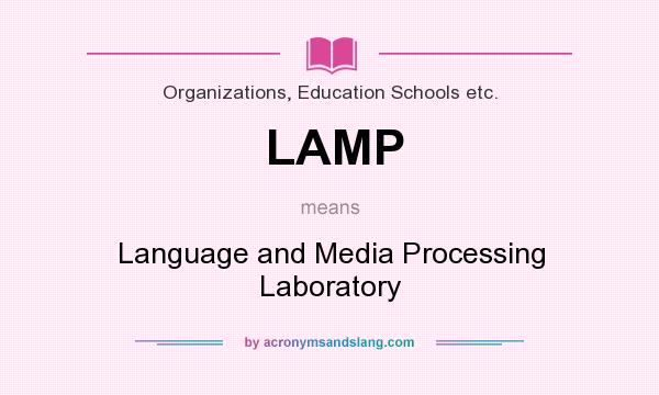 What does LAMP mean? It stands for Language and Media Processing Laboratory