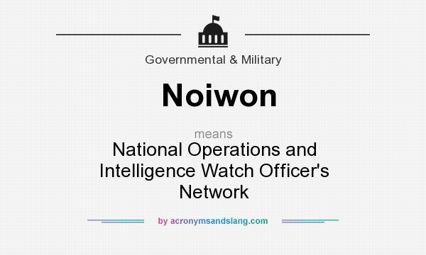 What does Noiwon mean? It stands for National Operations and Intelligence Watch Officer`s Network