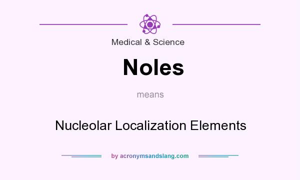 What does Noles mean? It stands for Nucleolar Localization Elements