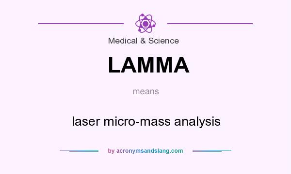 What does LAMMA mean? It stands for laser micro-mass analysis