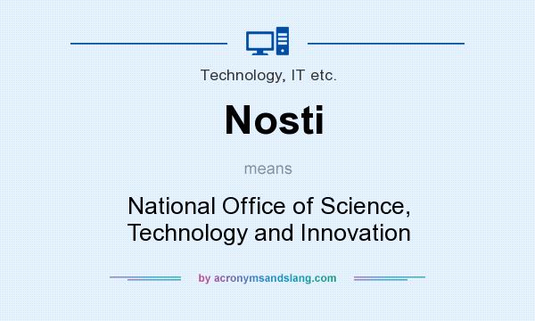 What does Nosti mean? It stands for National Office of Science, Technology and Innovation