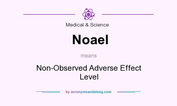 What does Noael mean? It stands for Non-Observed Adverse Effect Level