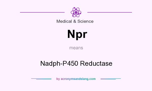 What does Npr mean? It stands for Nadph-P450 Reductase