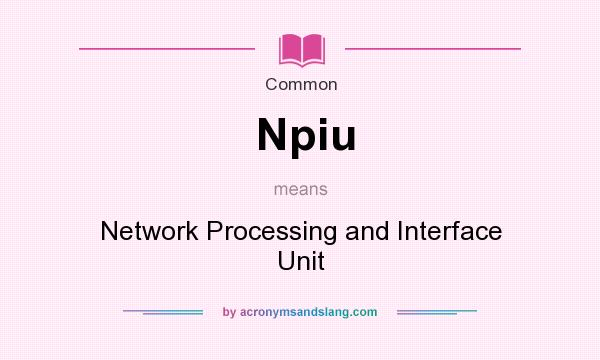 What does Npiu mean? It stands for Network Processing and Interface Unit