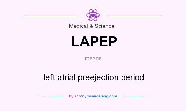 What does LAPEP mean? It stands for left atrial preejection period