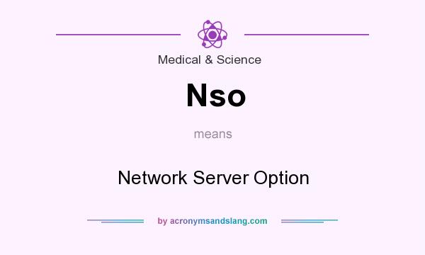 What does Nso mean? It stands for Network Server Option