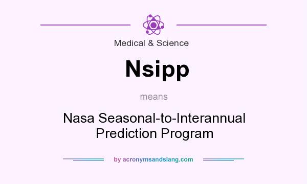 What does Nsipp mean? It stands for Nasa Seasonal-to-Interannual Prediction Program