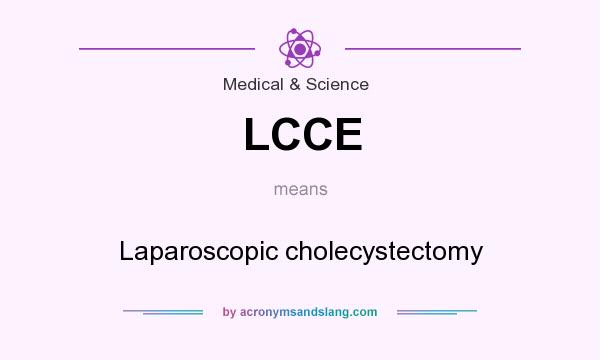 What does LCCE mean? It stands for Laparoscopic cholecystectomy