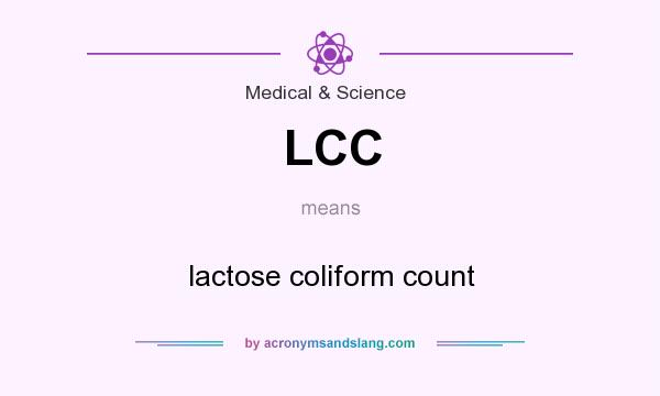 What does LCC mean? It stands for lactose coliform count