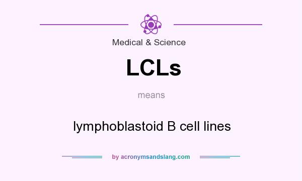 What does LCLs mean? It stands for lymphoblastoid B cell lines