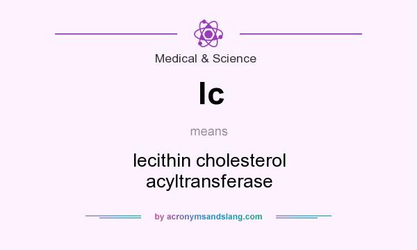 What does lc mean? It stands for lecithin cholesterol acyltransferase
