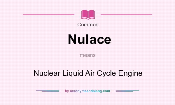 What does Nulace mean? It stands for Nuclear Liquid Air Cycle Engine
