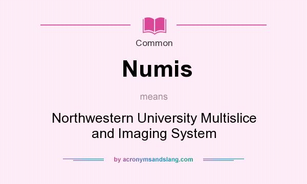 What does Numis mean? It stands for Northwestern University Multislice and Imaging System