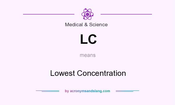 What does LC mean? It stands for Lowest Concentration