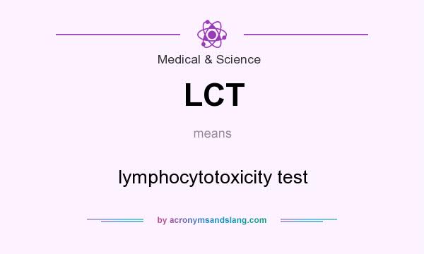 What does LCT mean? It stands for lymphocytotoxicity test
