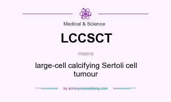 What does LCCSCT mean? It stands for large-cell calcifying Sertoli cell tumour