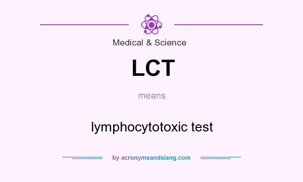 What does LCT mean? It stands for lymphocytotoxic test