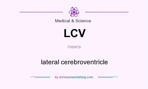 What does LCV mean? It stands for lateral cerebroventricle