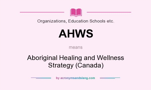 What does AHWS mean? It stands for Aboriginal Healing and Wellness Strategy (Canada)
