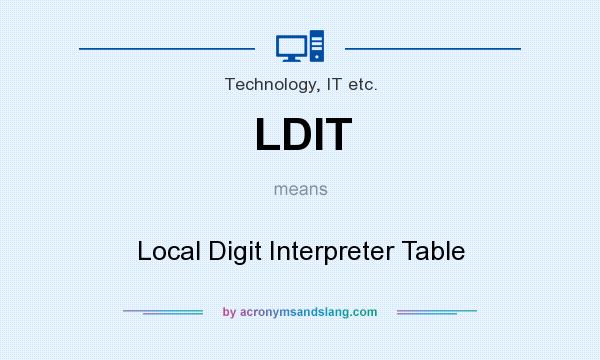 What does LDIT mean? It stands for Local Digit Interpreter Table