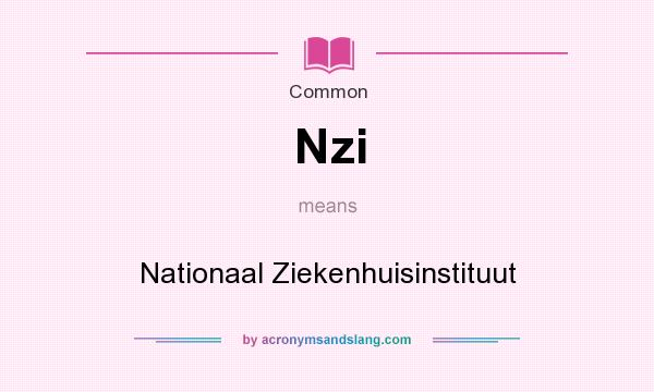 What does Nzi mean? It stands for Nationaal Ziekenhuisinstituut