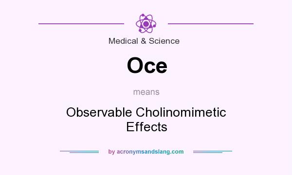 What does Oce mean? It stands for Observable Cholinomimetic Effects