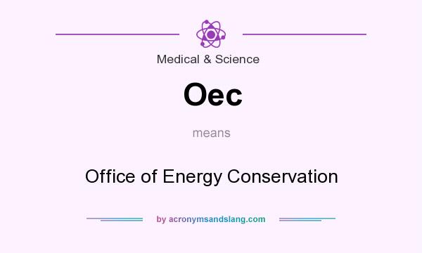 What does Oec mean? It stands for Office of Energy Conservation