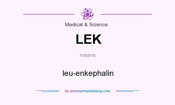 What does LEK mean? It stands for leu-enkephalin