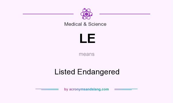 What does LE mean? It stands for Listed Endangered