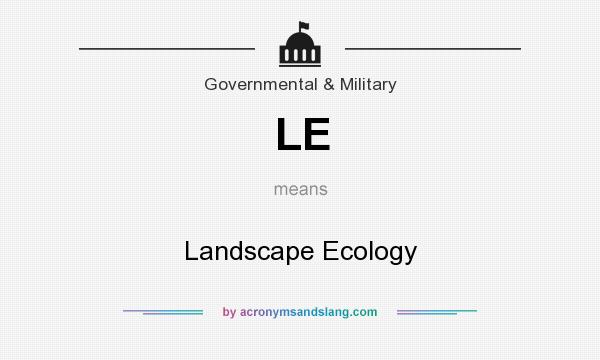 What does LE mean? It stands for Landscape Ecology